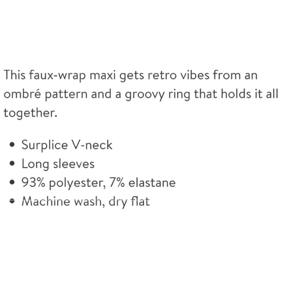 NWT Ombre Faux wrap Long Sleeve Dress - Picture 7 of 8